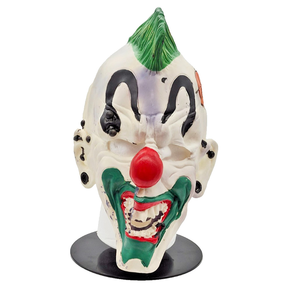 Rubies Scary Punk'd Evil Clown Mask Halloween Green Mohawk Anarchy Scary Latex - Picture 5 of 8